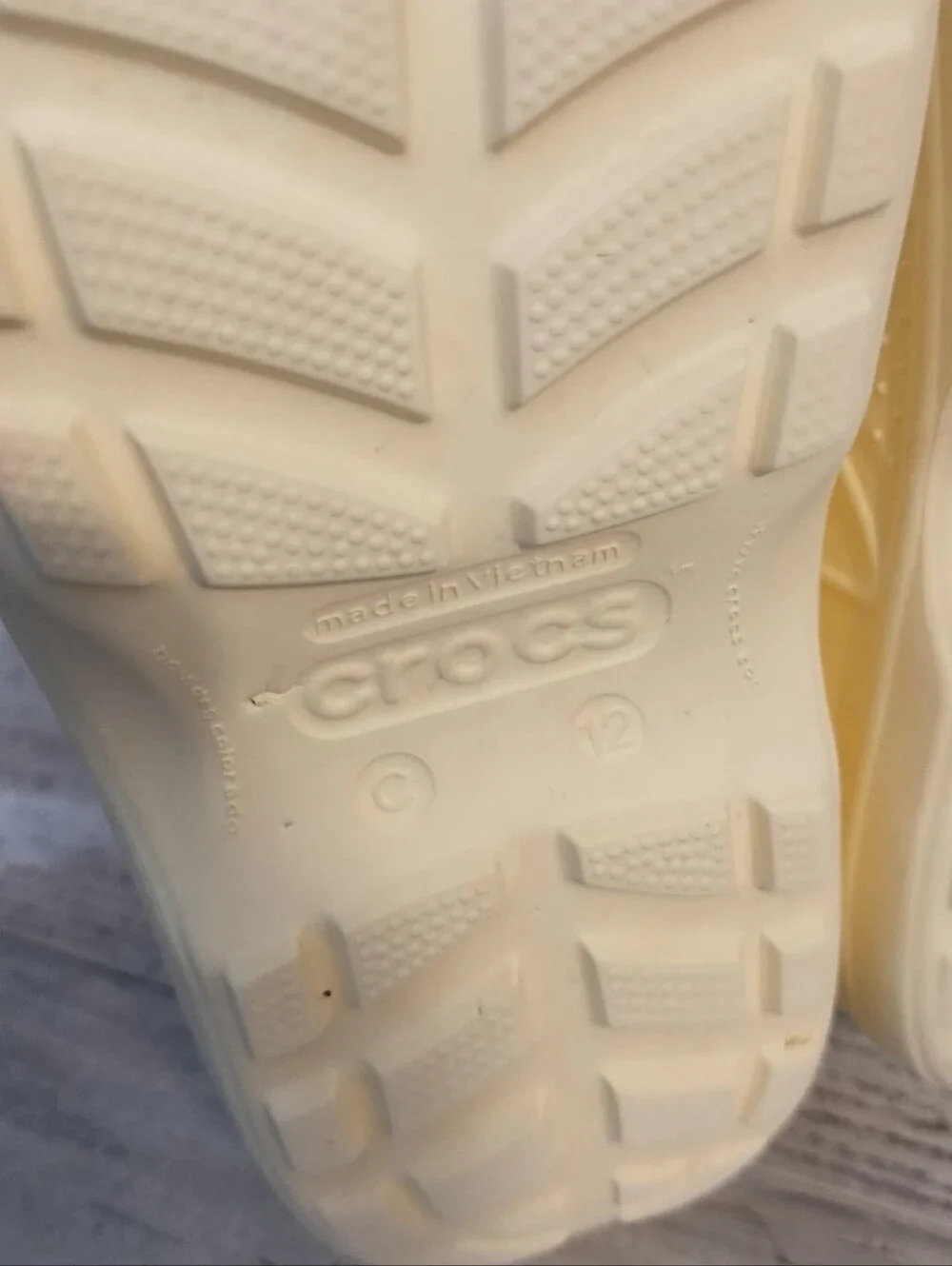 Crocks Rainbow Handle Pull On Rain Boots girls Size C12 Cream Colored In Good